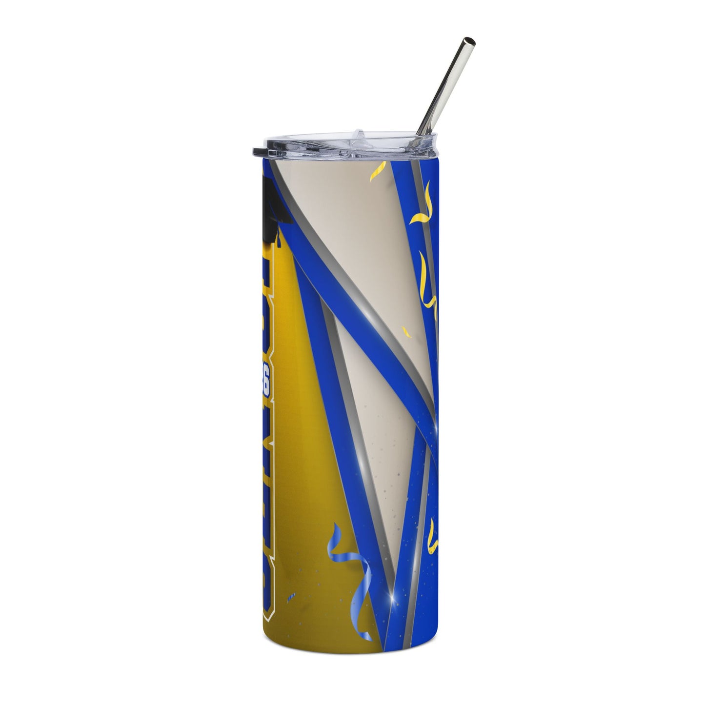 Senior 2026 Blue/Yellow Stainless Steel Tumbler - Graduation Gift, Blue & Gold 20oz