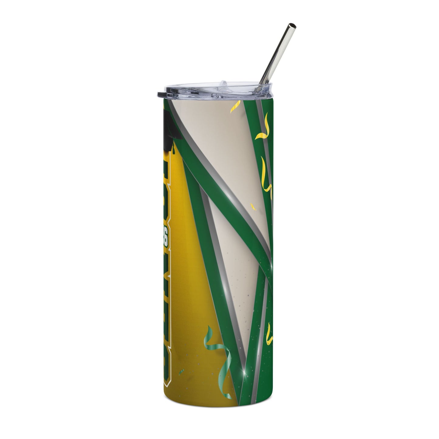 2026 Senior Graduation 20oz Stainless Tumbler - Green & Gold Celebration Design