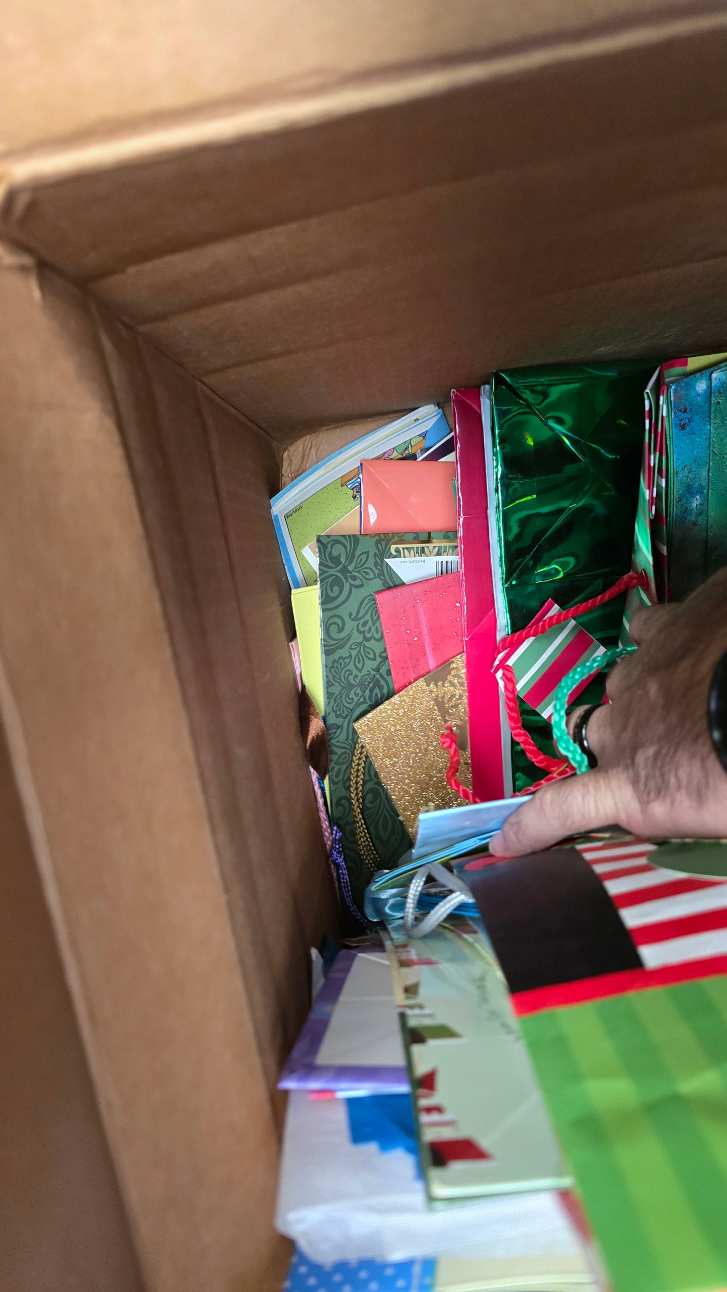 Assorted gift bags and packing