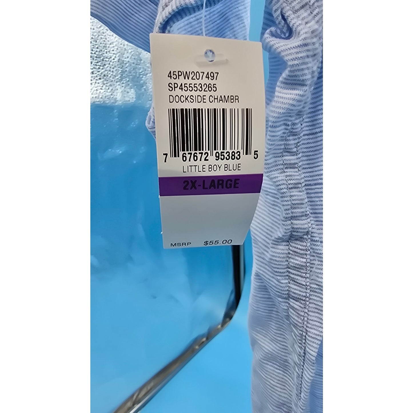 IZOD Saltwater Relaxed Classics Button-Up Shirt – Dockside Chambray – Little Boy Blue (NWT)