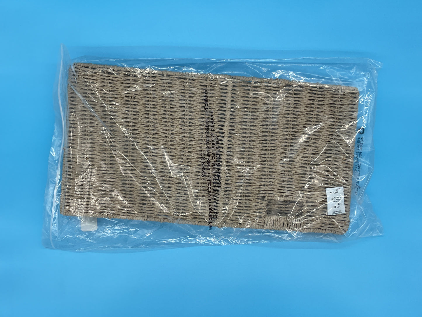 Thirty-One Collapsible Cube Basket Natural Basketweave Storage Bin NWT