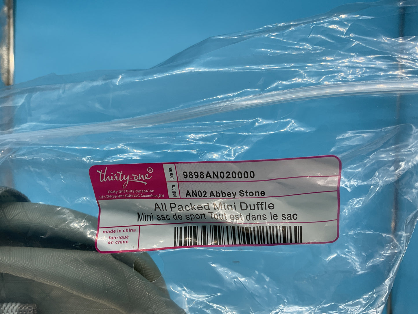 Thirty-One Gifts All Packed Mini Duffle *Abbey Stone*