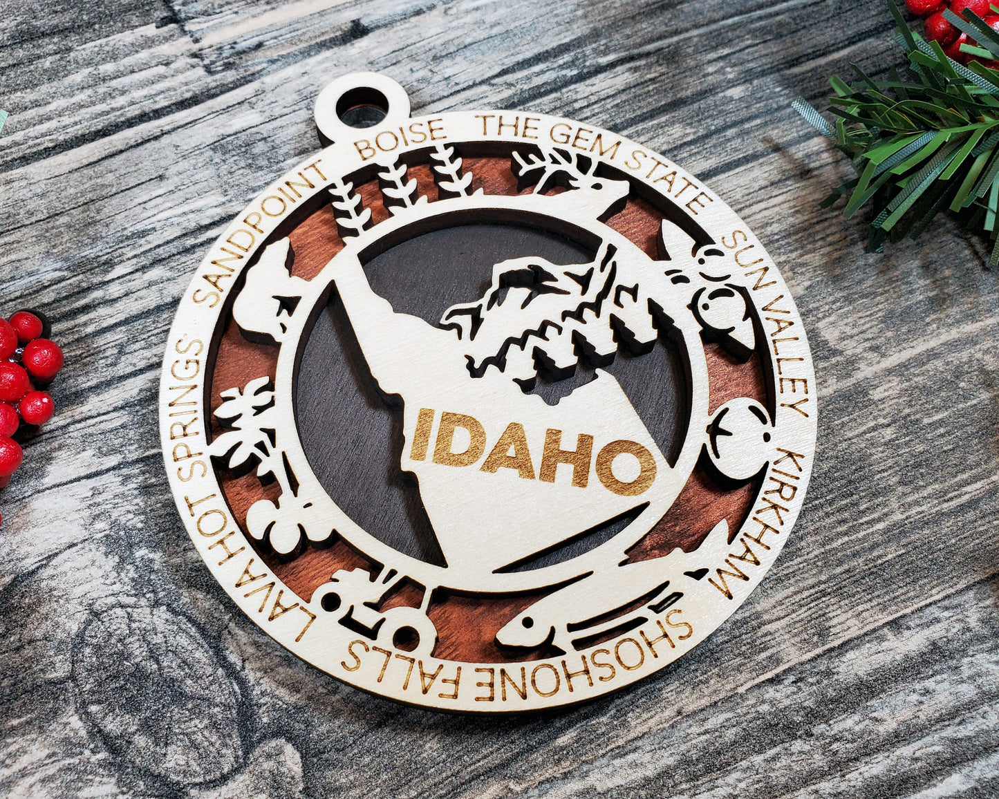 Idaho Ornament – Laser Cut Idaho State Christmas Ornament, Handmade ID Gift, Idaho Decor, Holiday Keepsake, Personalized State Present