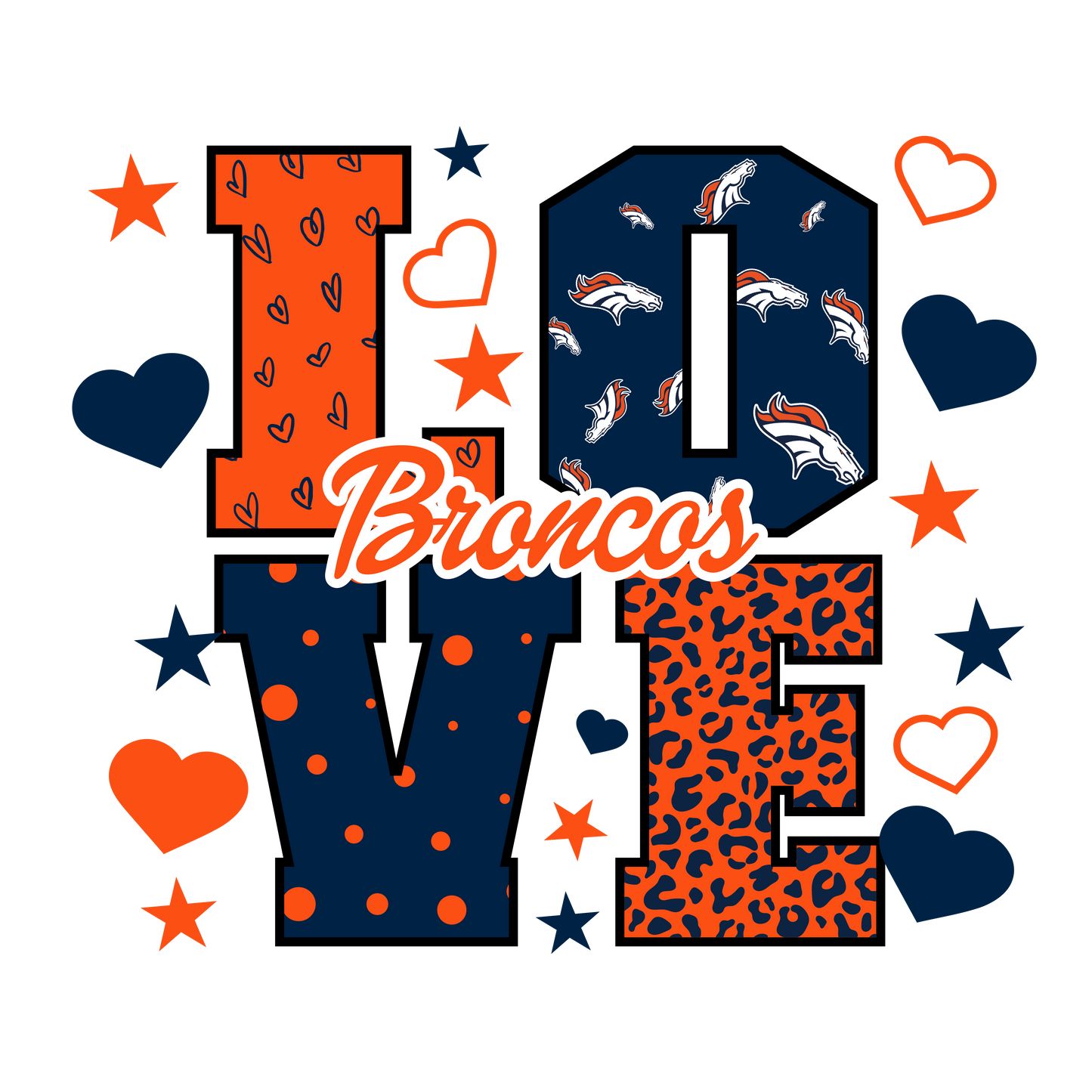 20oz Tumbler ~ Broncos Love