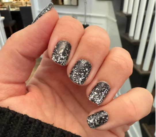 Color Street Silver Mist Stylist Exclusive Black Silver Glitter NIP