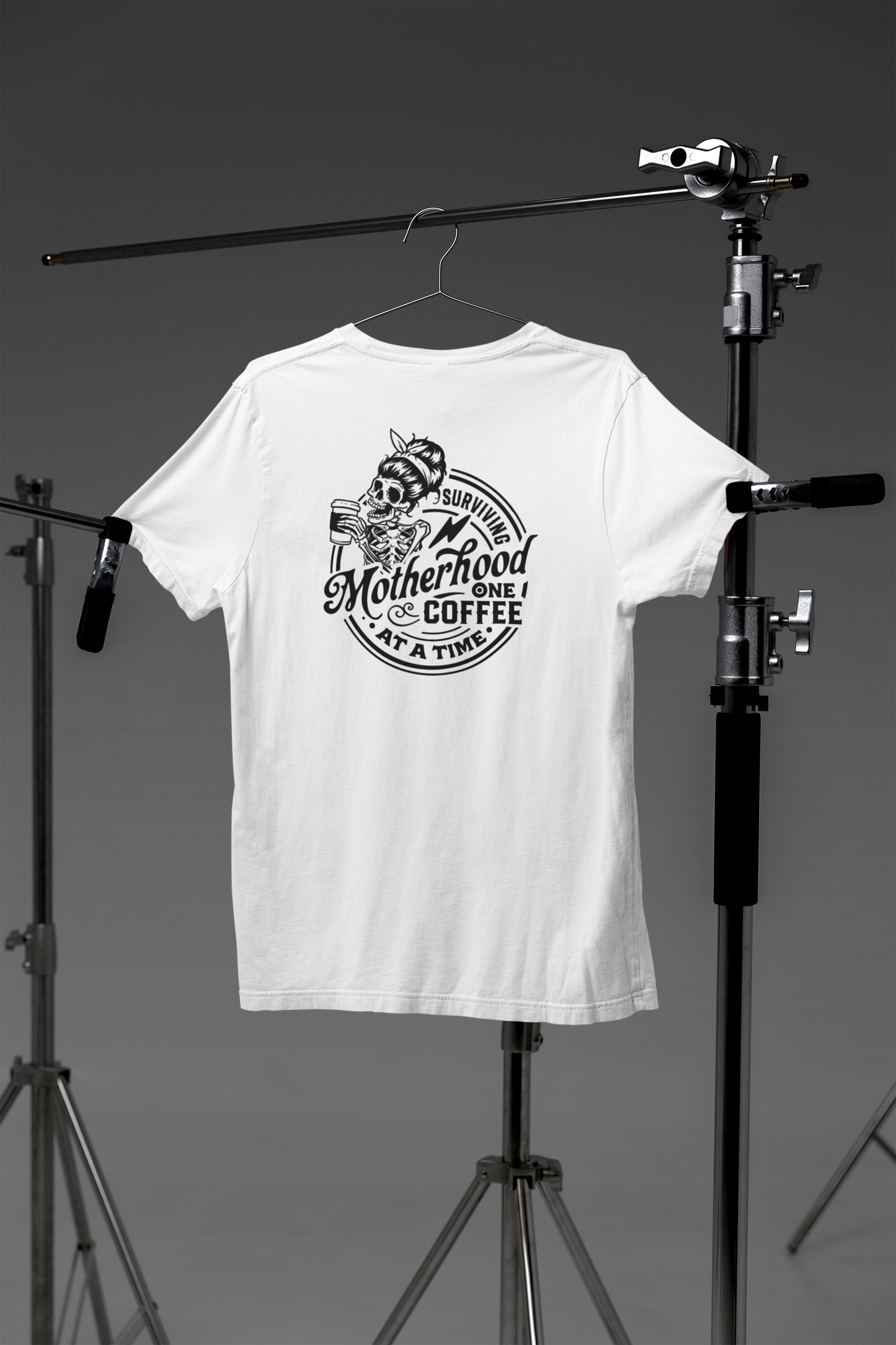 Surviving Motherhood One Coffee At A Time Crew Neck T-Shirt