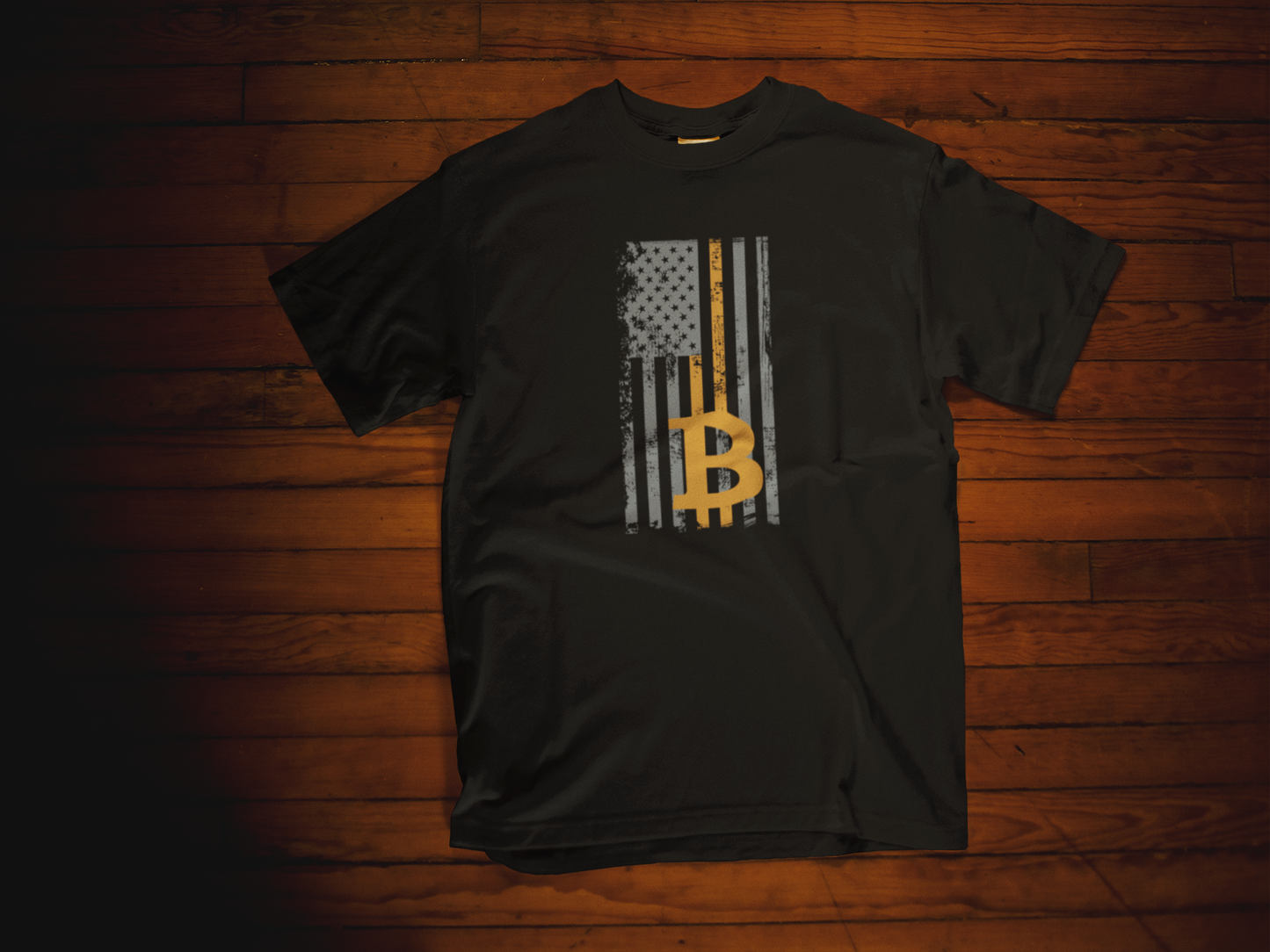 Bitcoin Flag Crew Neck T-Shirt