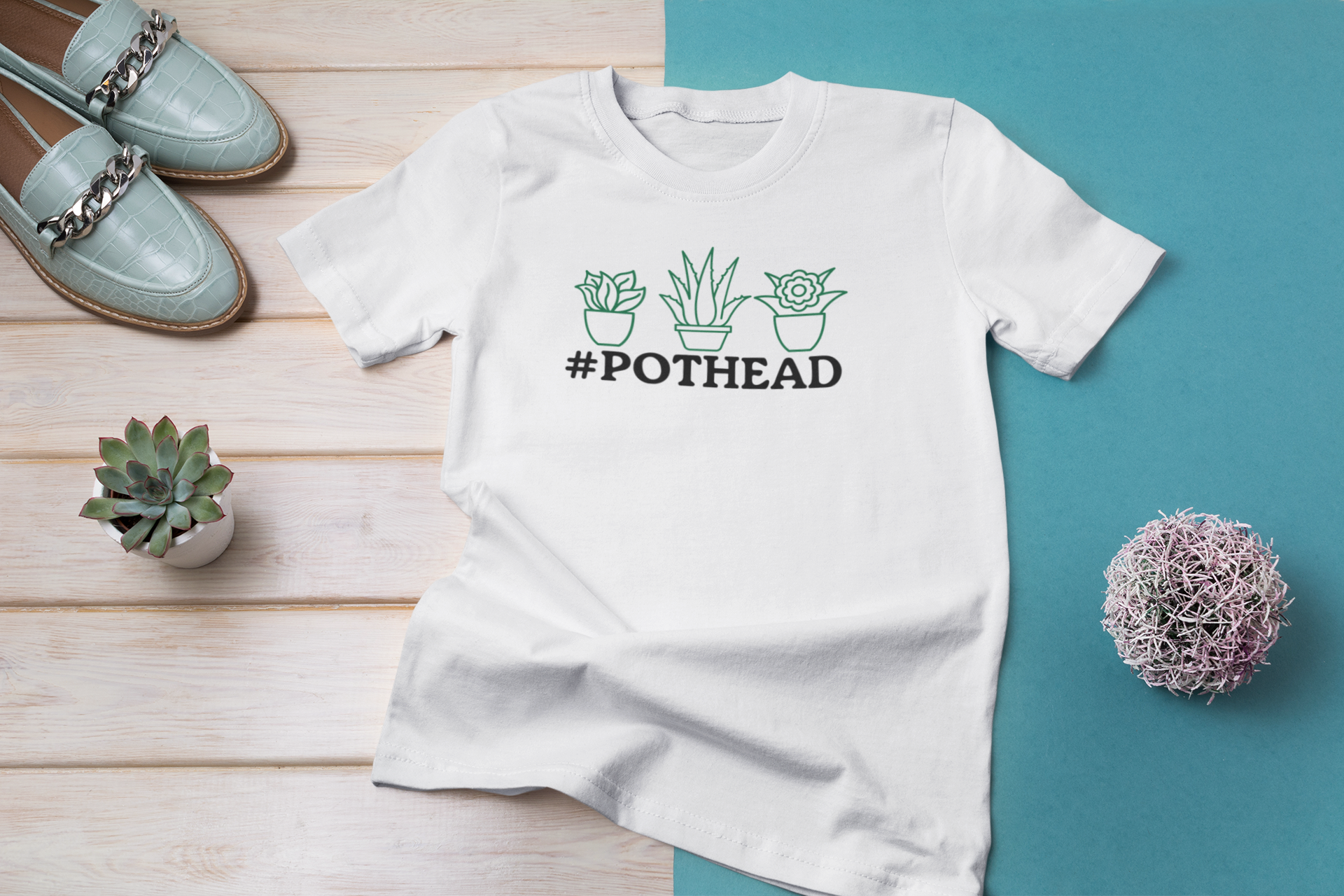 pothead plant shirt Pothead Funny Crew Neck T-Shirt | Premium Cotton | Plant Life