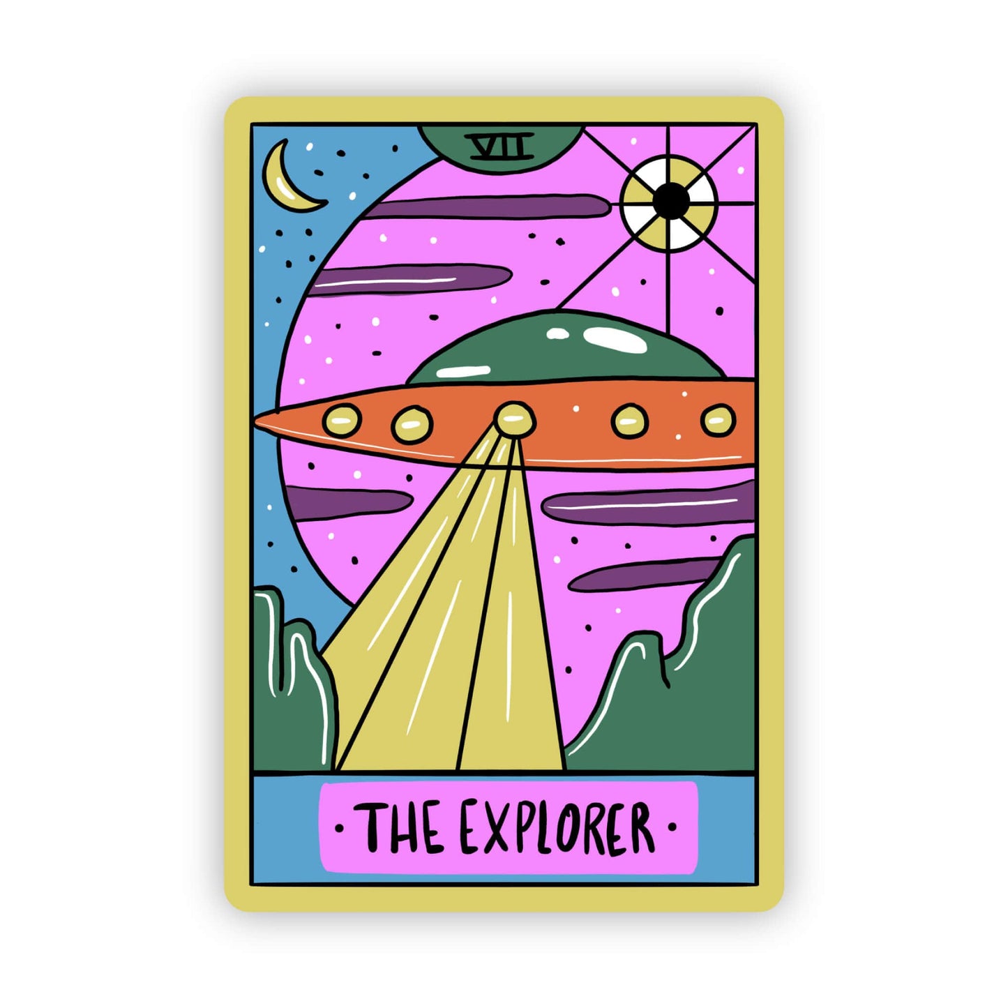 Big Moods | "The Explorer" Outer Space Tarot Card | Sticker | Ohana Underground
