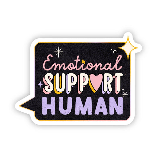 "Emotional support human" sticker