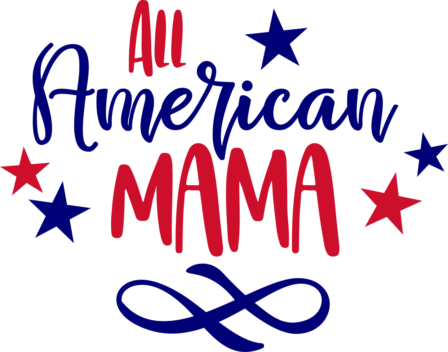 All American Mama 4th of July Crew neck T-Shirt Style #2
