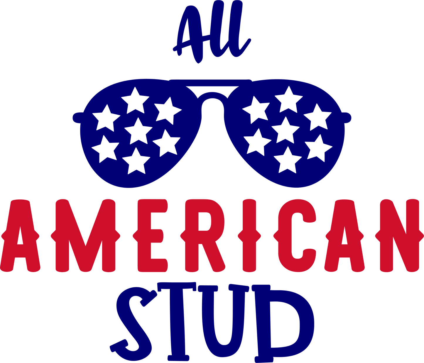 All American Stud 4th of July Crew neck T-Shirt Style