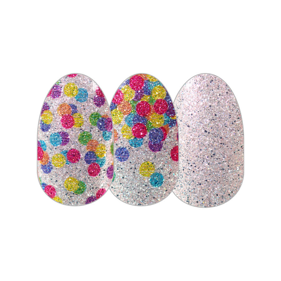 Color Street Frontline Heroes Nail Strips Silver Confetti Glitter