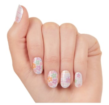 Color Street Daisy Check Nail Strips Real Polish Floral Glitter New