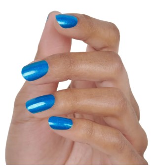 Color Street Firework Glow Nail Strips Sapphire Blue Glitter Shimmer