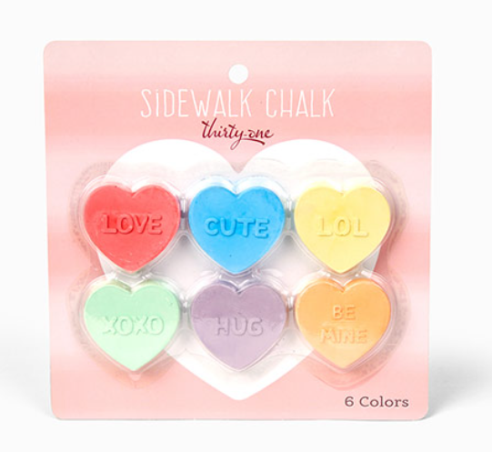 Thirty One Heart Chalk Pink Ombre Sidewalk Chalk 6 Pack NIP
