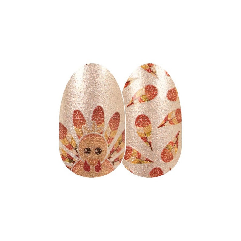 Color Street Feathered Friends Nail Strips Gold Turkey Fall Real Polish