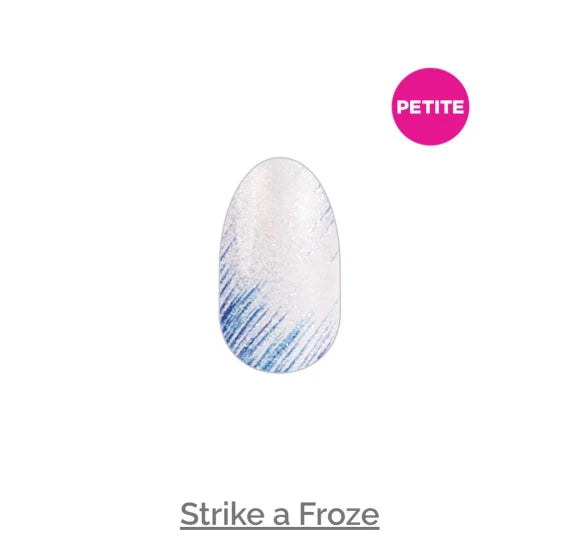 Color Street Strike a Froze Petite FDS654 Icy Blue Shimmer Nail Strips