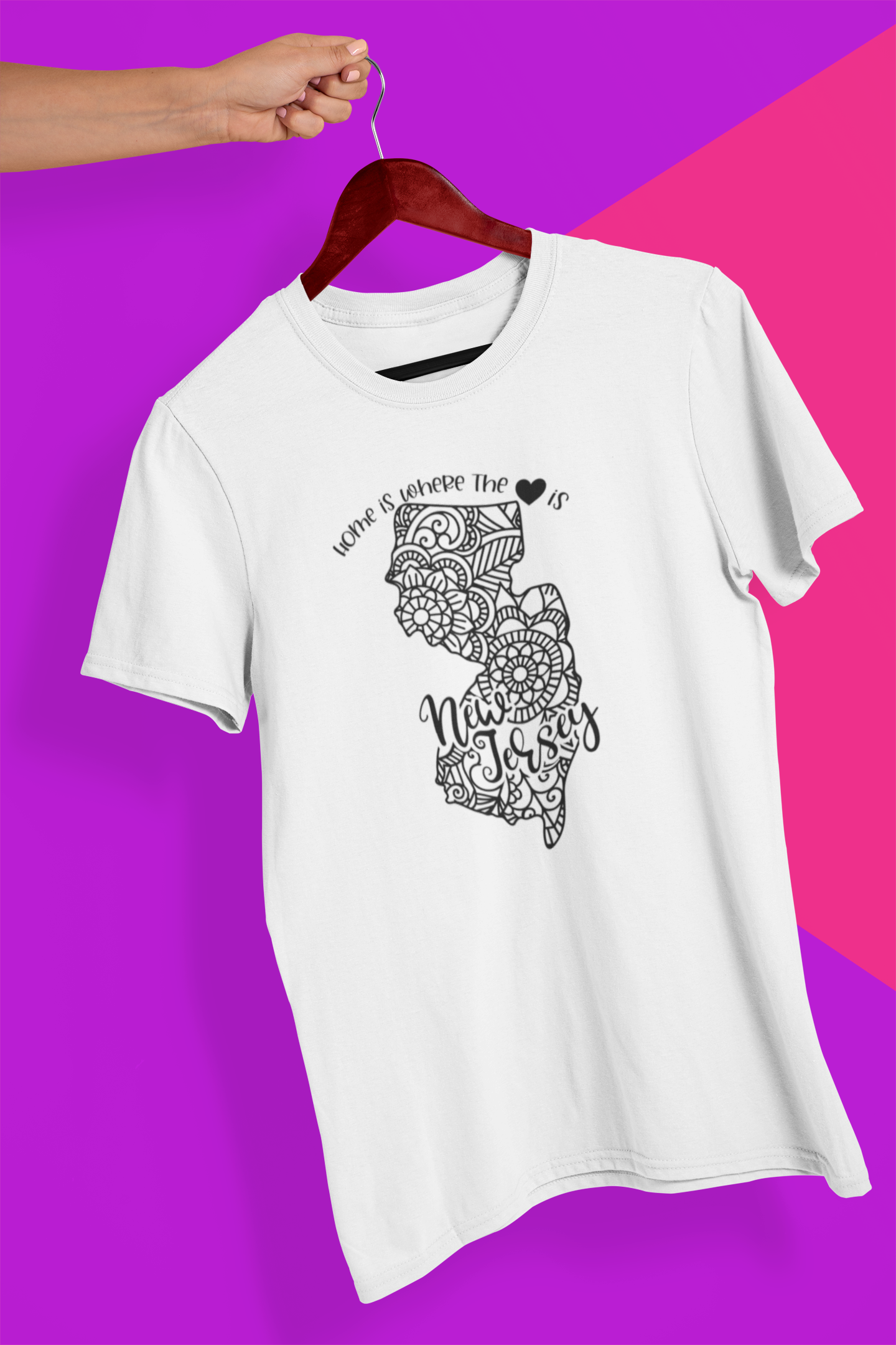 New Jersey Mandala Crew Neck T-Shirt