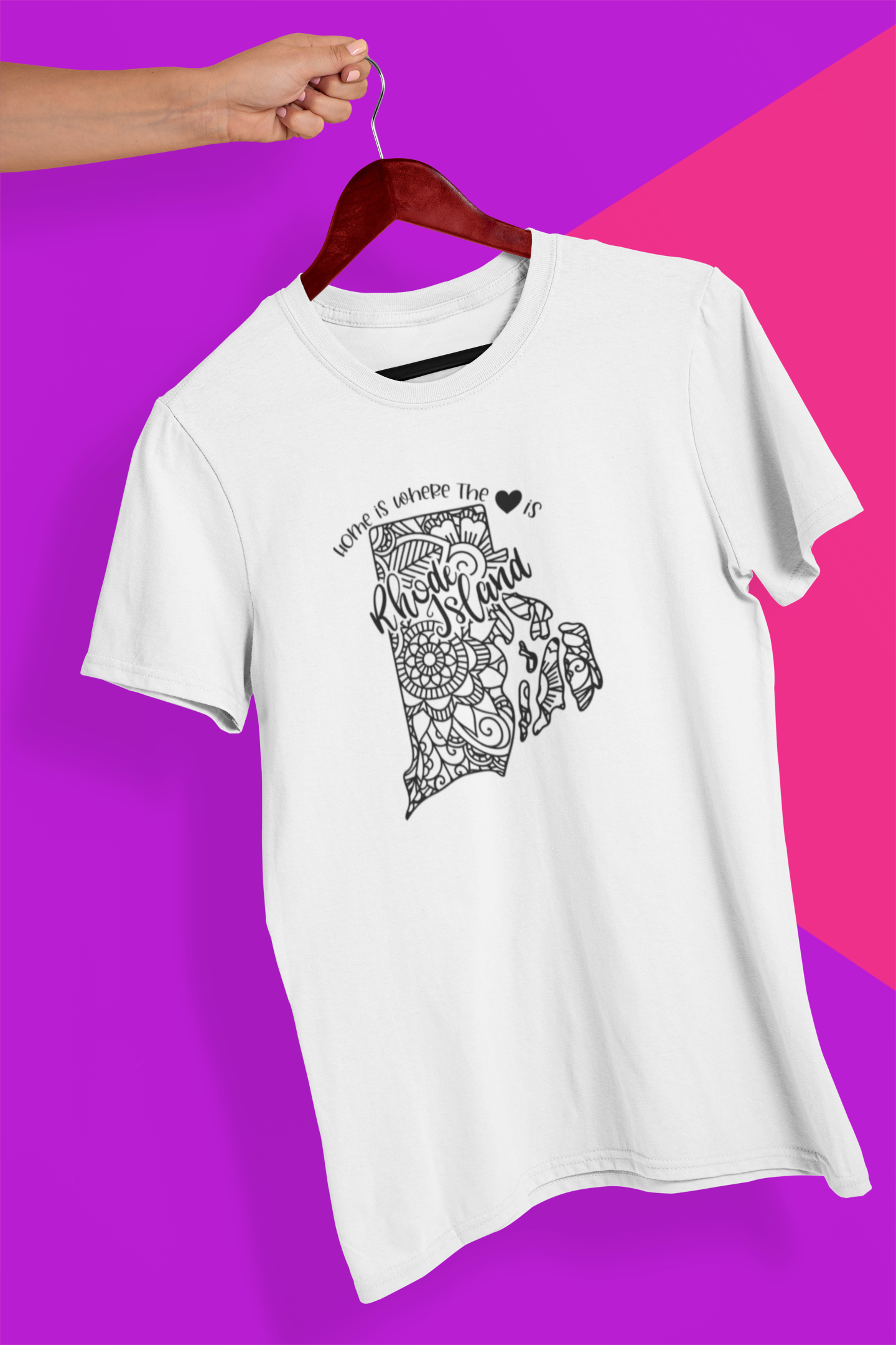 Rhode Island Mandala Crew Neck T-Shirt