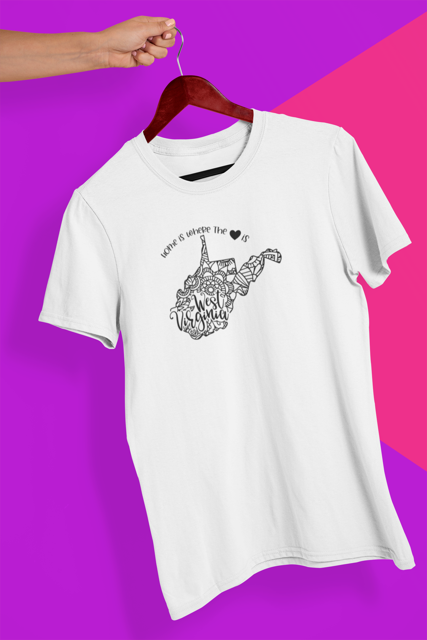 West Virginia Mandala Crew Neck T-Shirt