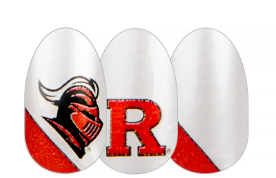 Color Street Collegiate Rutgers University Nail Strips Red White Shimmer