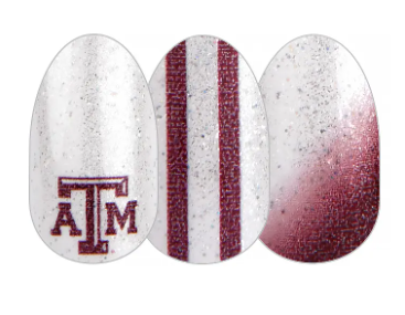 Color Street Collegiate Texas A&M University Nail Strips Maroon White