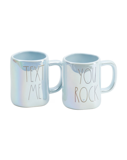 Rae Dunn ~ 2pk Text Me Mug Set