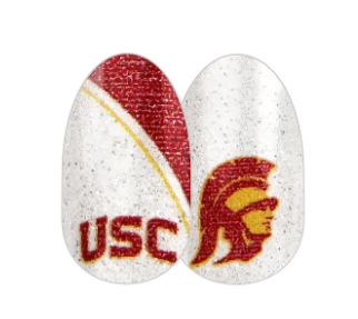 Color Street USC Collegiate Nail Strips Red Yellow White Glitter