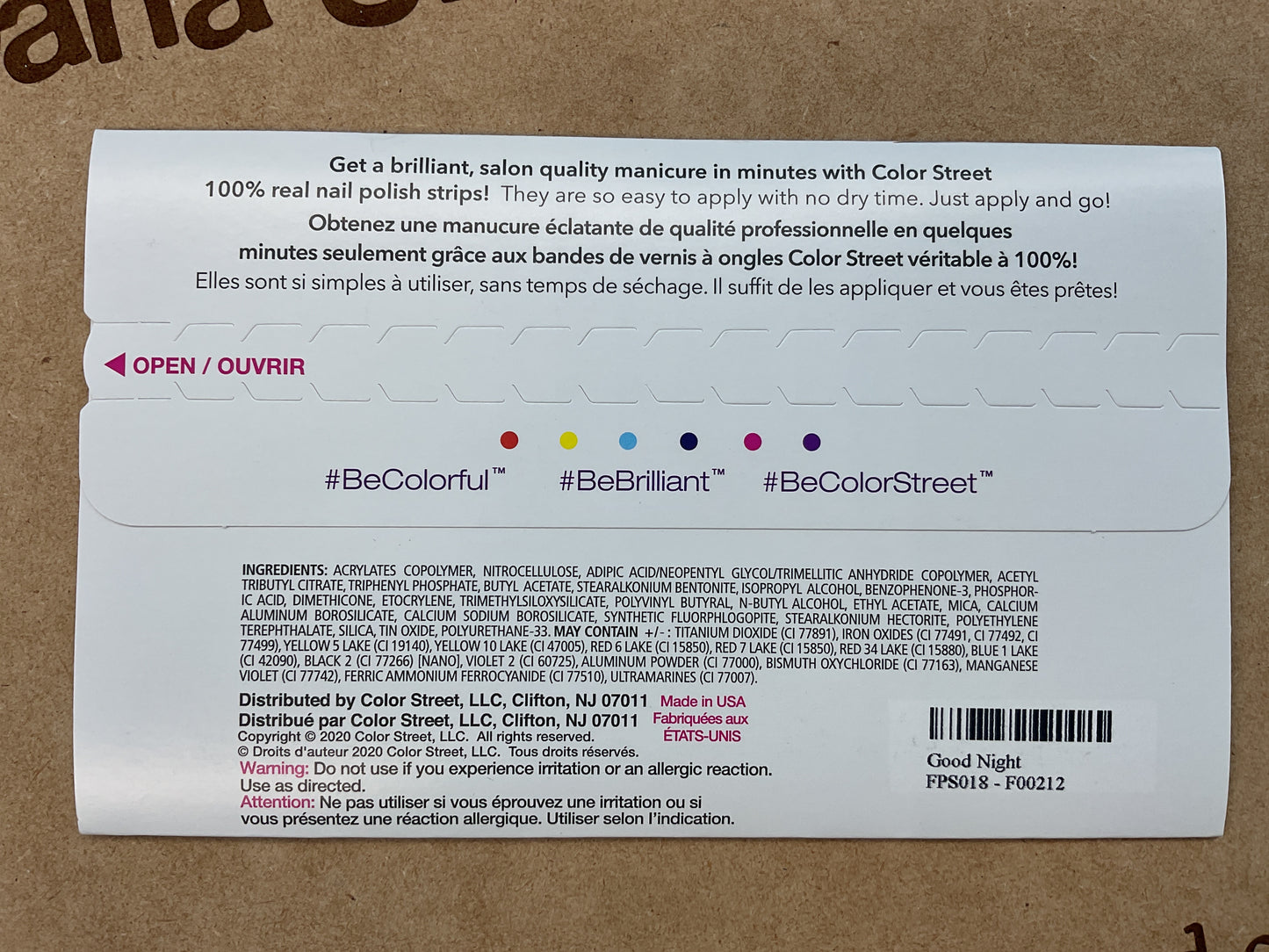 Color Street Nail Strips | Pedicure - Good Night | Real Polish | Easy Apply