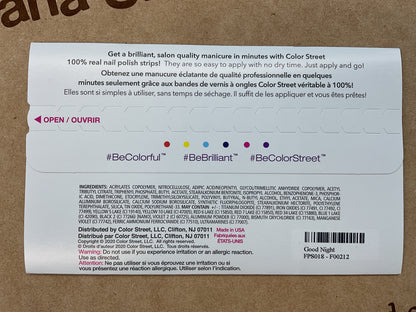 Color Street Nail Strips | Pedicure - Good Night | Real Polish | Easy Apply