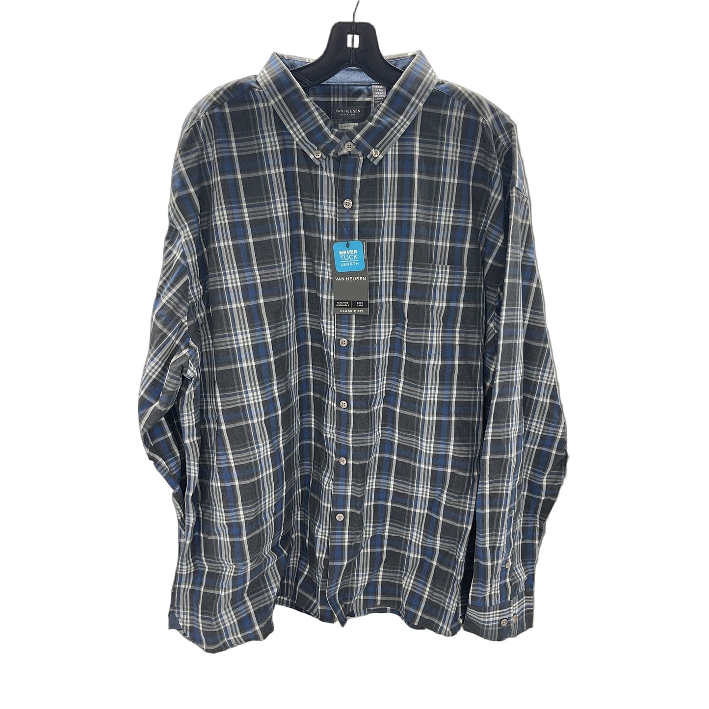 Van Heusen Never Tuck Slim Fit Long-Sleeve Button-Up Shirt XXXL