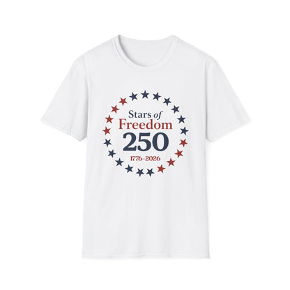 250 Stars of Freedom T-Shirt — 1776-2026 Bicentennial Patriotic Tee