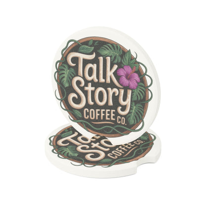 Soapstone Car Coaster — Talk Story Coffee Logo Car Cup Holder Insert