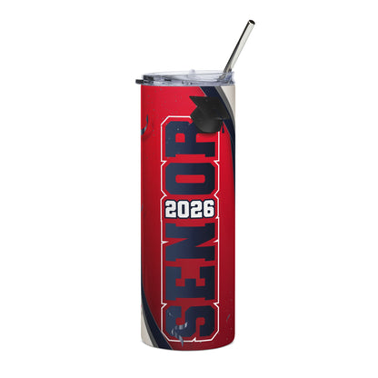 20oz Stainless Tumbler — Senior 2026 Graduation Gift (Cap & Confetti Design)