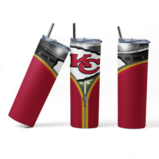 20oz Tumbler ~ Kansas City Chiefs *Zipper*