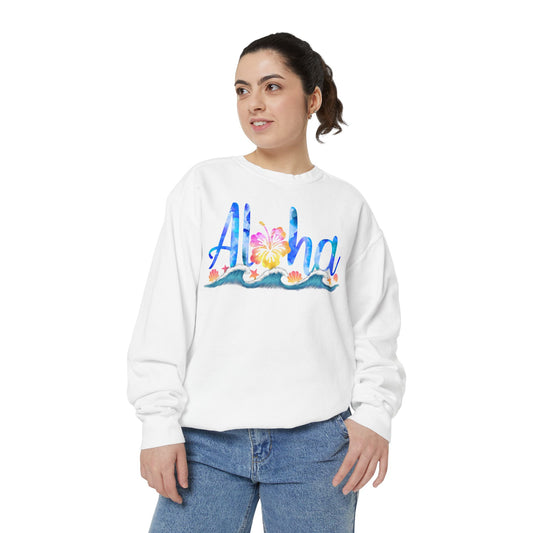 Aloha Garment-Dyed Sweatshirt – Beachy Crew