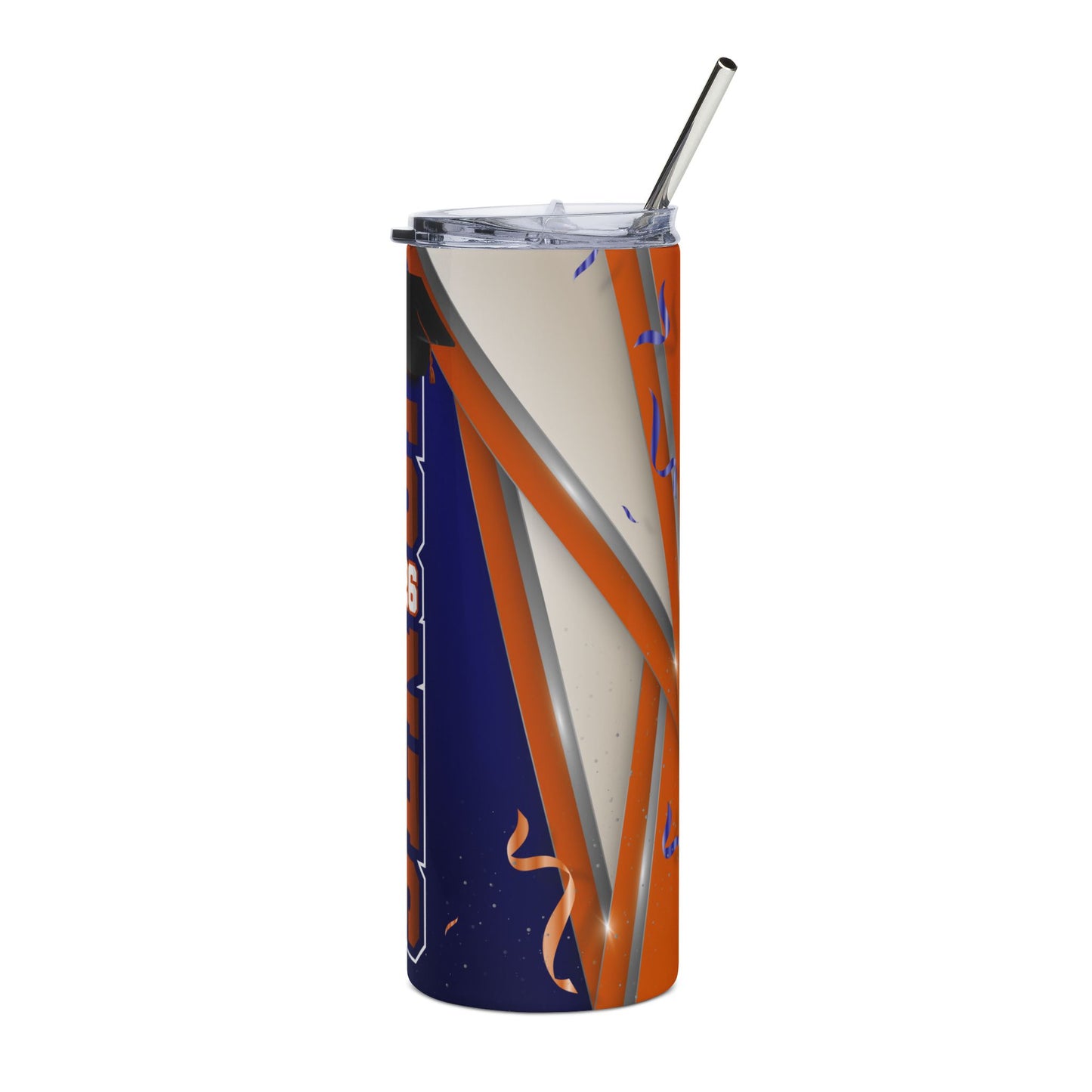 Senior 2026 Blue/Orange Stainless Steel Tumbler - Graduation Gift Travel Mug