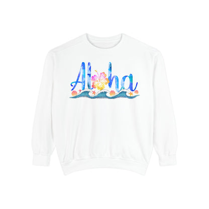Aloha Garment-Dyed Sweatshirt – Beachy Crew