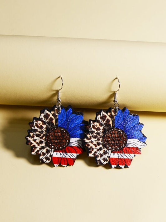 Wooden Earrings ~ Sunflower