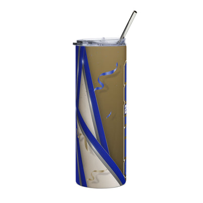 2026 Senior Graduation Blue/Gold Stainless Steel Tumbler - 20oz Insulated Travel Cup with Cap & Straw
