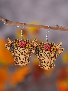 Wooden Earrings ~ Highland Cow