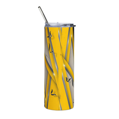 Senior 2026 Black/Yellow Stainless Steel Tumbler — Graduation Skinny Travel Cup