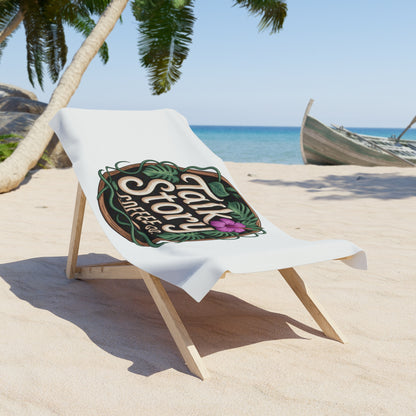 Talk Story Coffee Co. Beach Towel — Tropical Hibiscus Logo Beach Towel