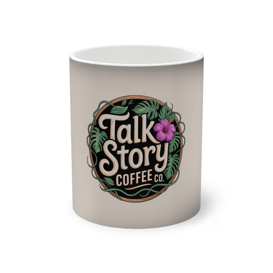 Color-Changing Mug — "Talk Story Coffee Co." Tropical Coffee Mug (11oz)