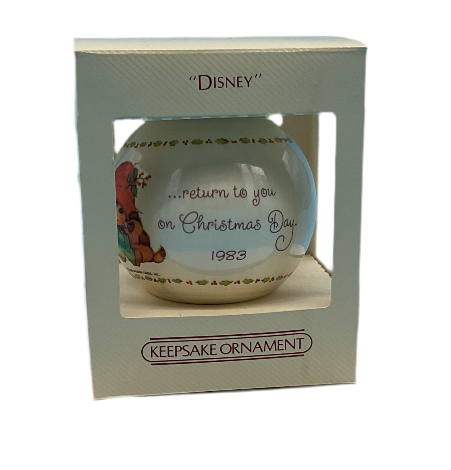 Hallmark Glass Ornament Disney Ornament 1983 Vintage Keepsake Christmas