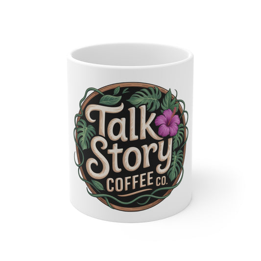 Talk Story Coffee Co. Mug – Tropical Hibiscus 11oz Ceramic Coffee Cup