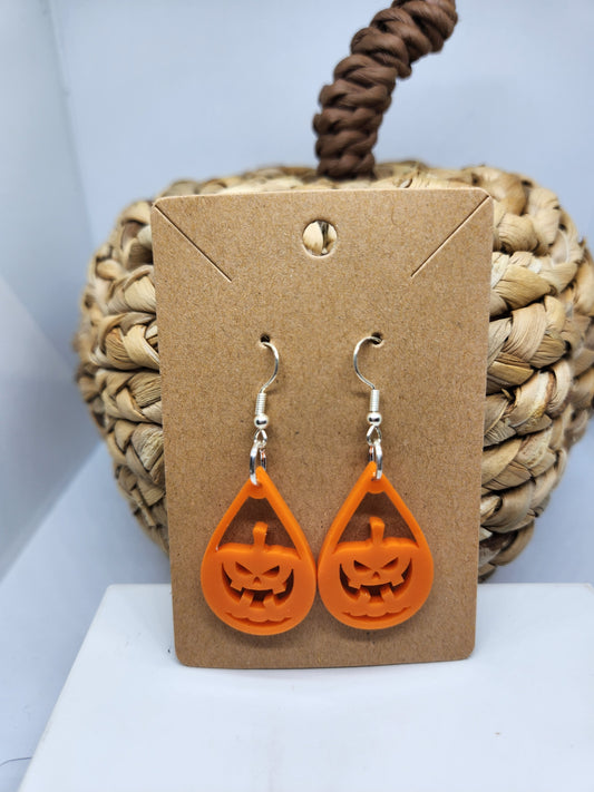 Halloween Earrings *Jack-o-lantern* Design #2
