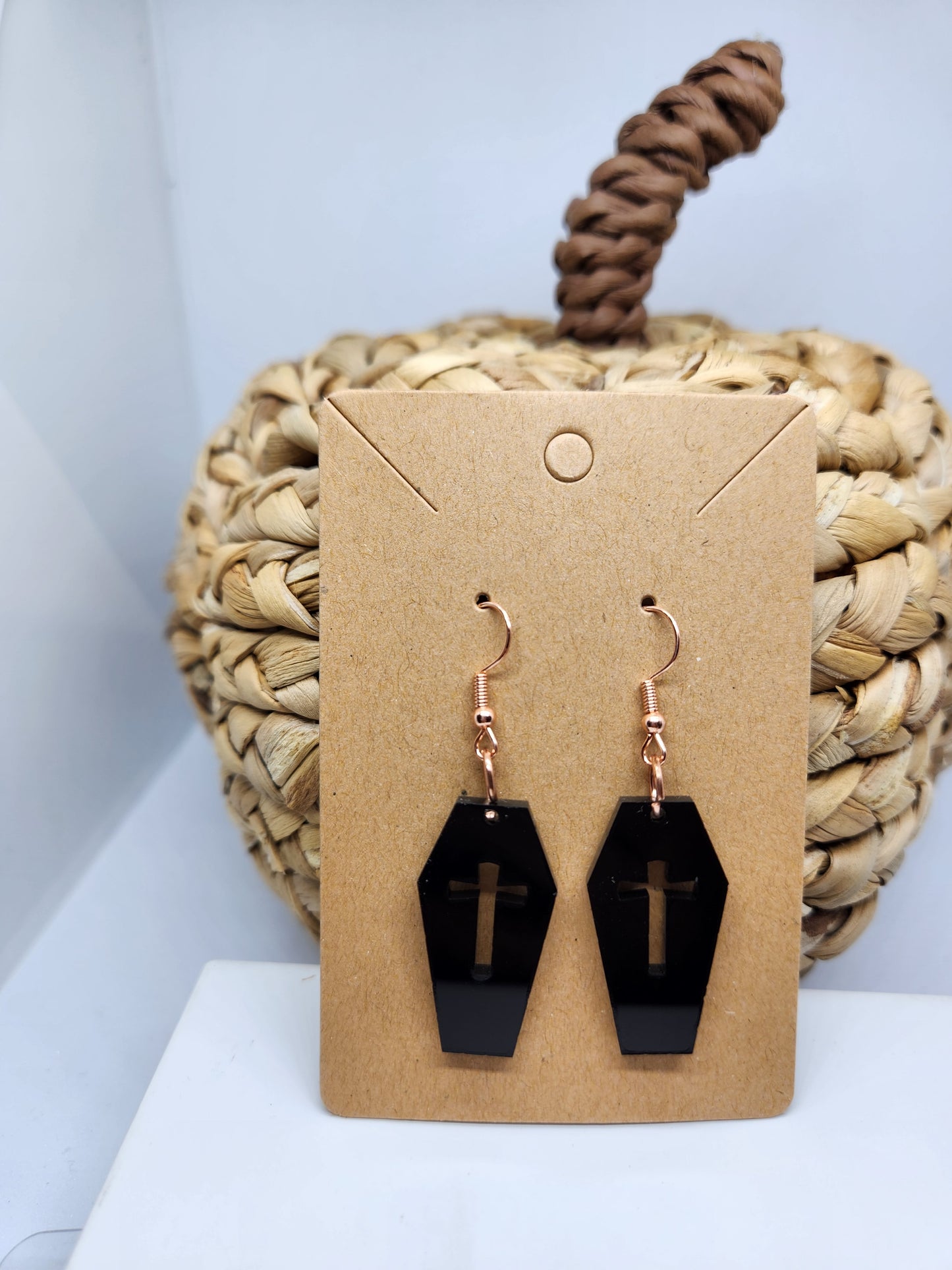 Halloween Earrings *Coffin with Cross*