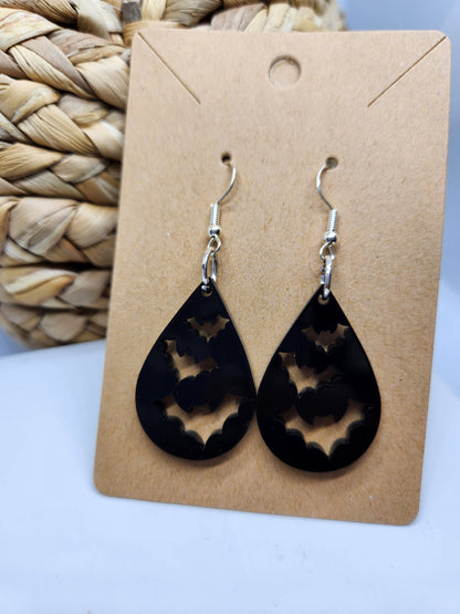 Halloween Earrings *Flying Bats*